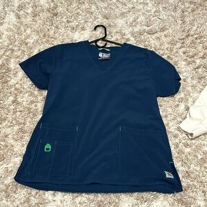 Blue carhartt scrub top